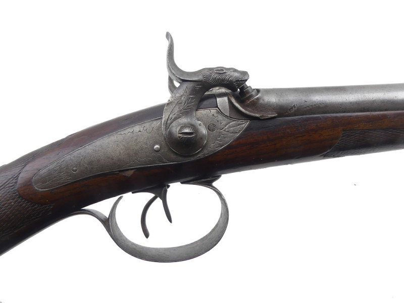 FUSIL DE CHASSE JUXTAPOSE A PERCUSSION XIXe.