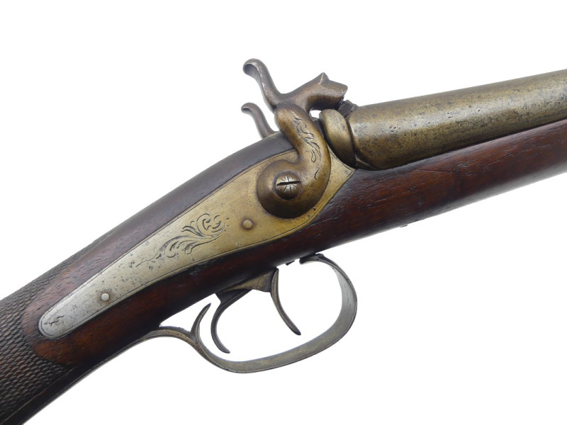 FUSIL DE CHASSE JUXTAPOSE A PERCUSSION XIXe.