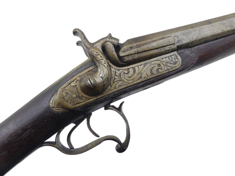 FUSIL DE CHASSE JUXTAPOSE A PERCUSSION XIXe.