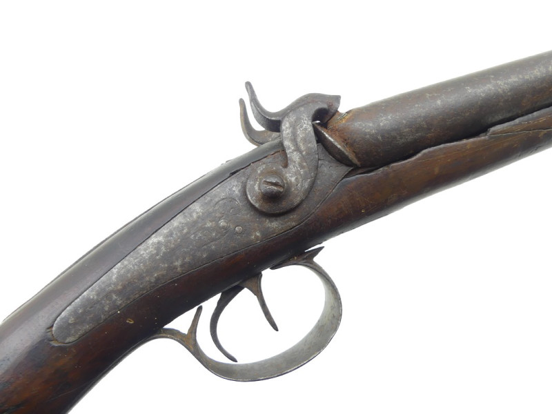FUSIL DE CHASSE JUXTAPOSE A PERCUSSION.