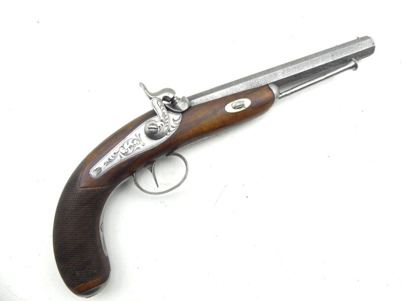 PISTOLET DE TIR A PERCUSSION XIXe.