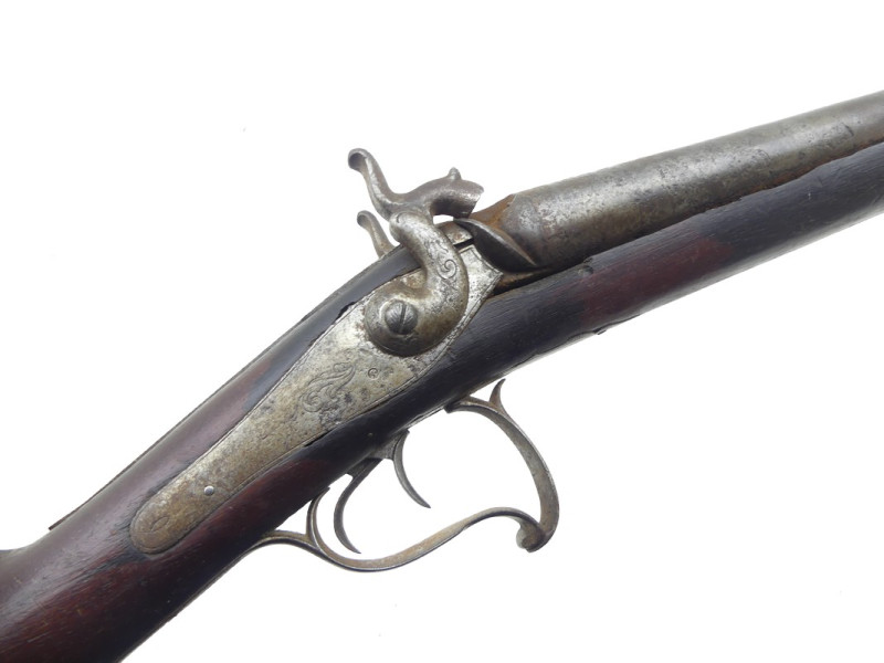 FUSIL DE CHASSE JUXTAPOSE A PERCUSSION XIXe.