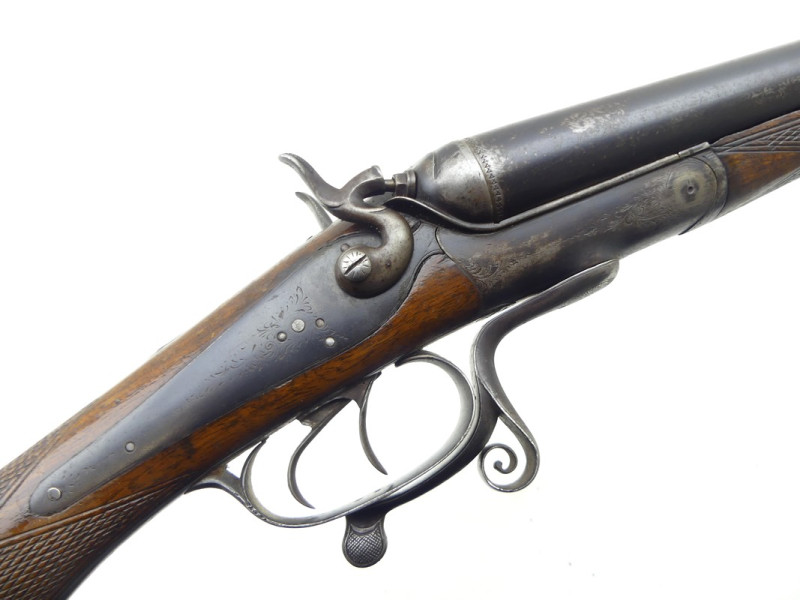 FUSIL DE CHASSE JUXTAPOSE A CHIENS 16 PC.
