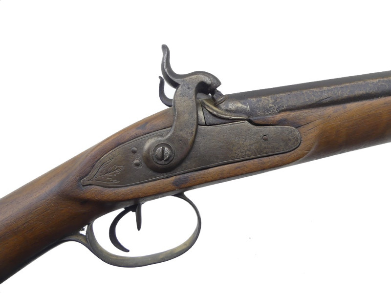 FUSIL DE CHASSE JUXTAPOSE A PERCUSSION.