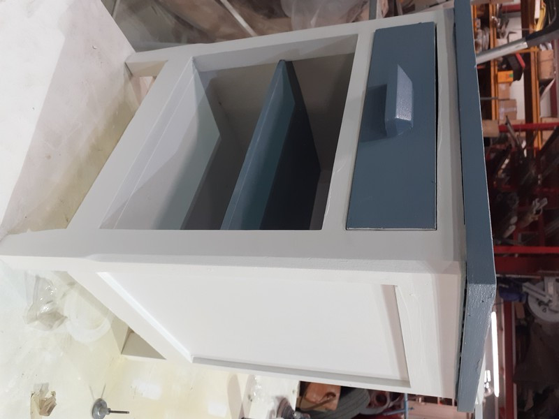 CHEVET ANCIEN RELOOKE BLANC GRIS