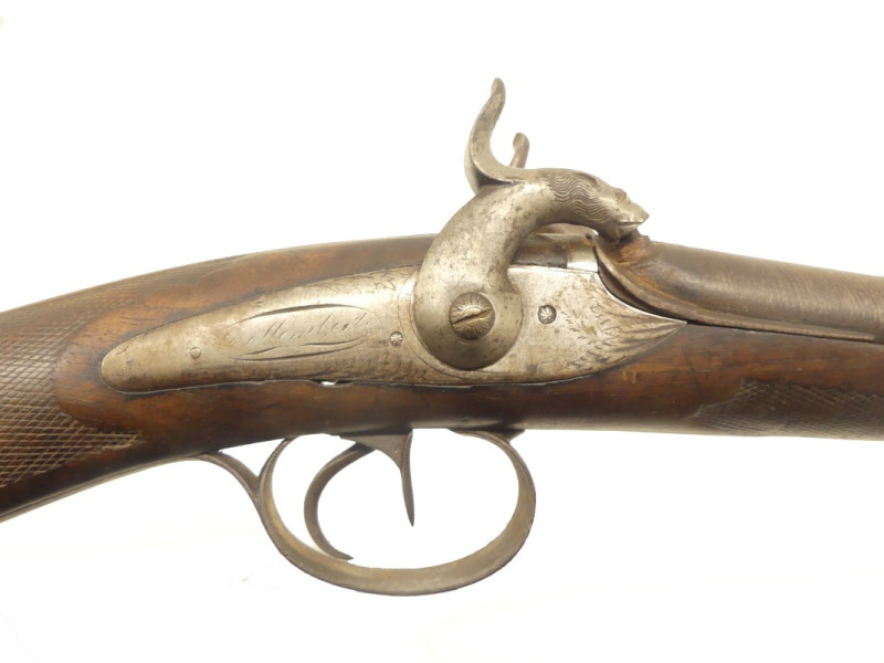 FUSIL DE CHASSE JUXTAPOSE A PERCUSSION XIXe.