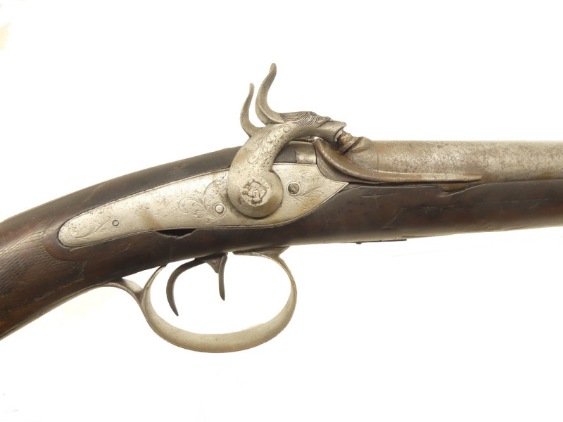 FUSIL DE CHASSE JUXTAPOSE A PERCUSSION XIXe.