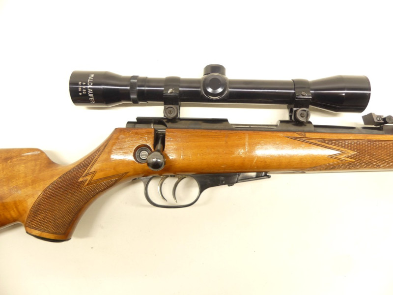 CARABINE WALTHER MODELE KKJ AVEC LUNETTE ET BIPIED.