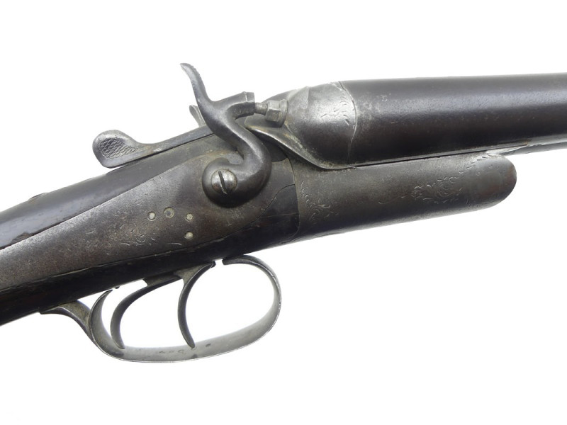 FUSIL DE CHASSE JUXTAPOSE A CHIENS INCOMPLET.